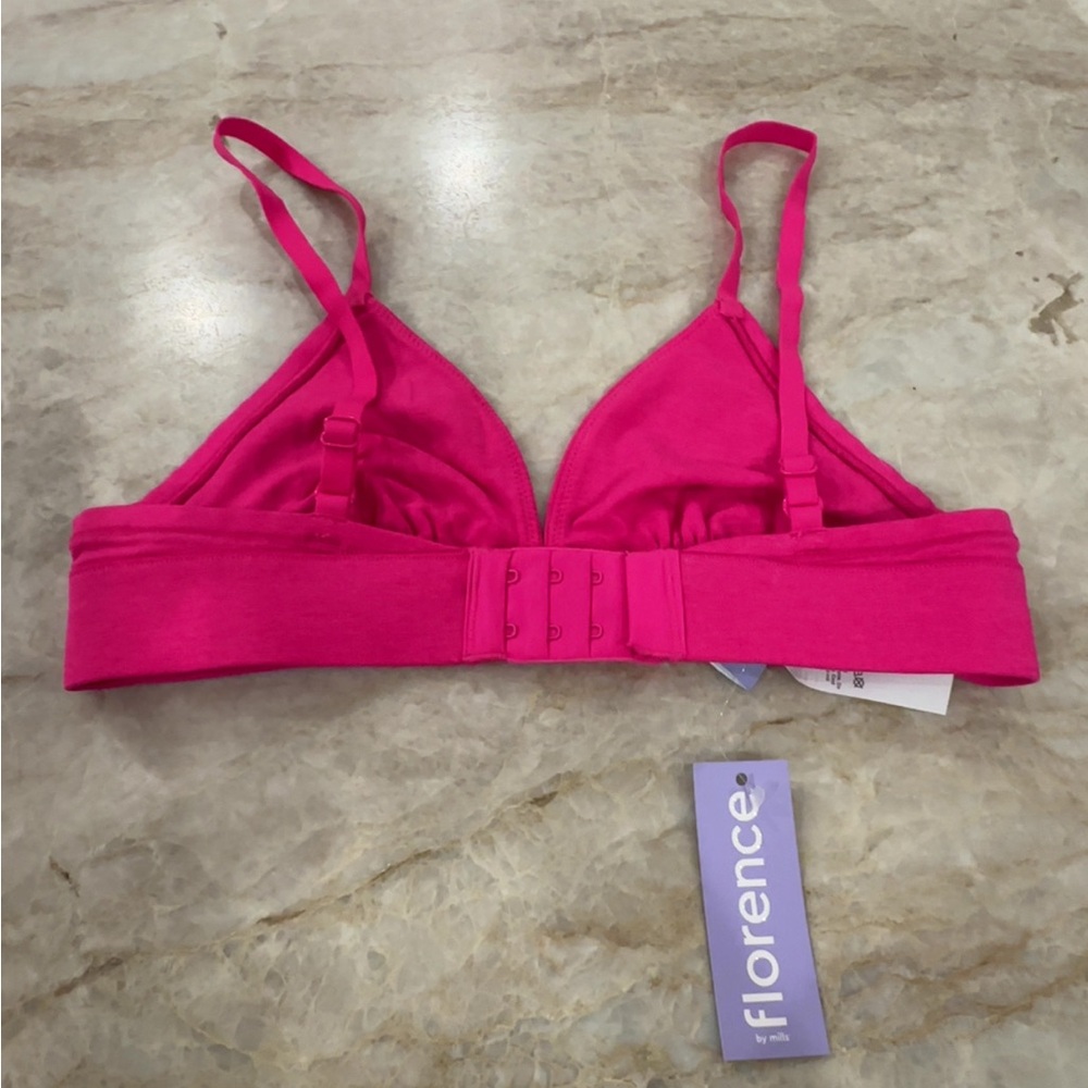 NWT- Florence by Mills Softie Cotton Triangle Bralette – Fuchsia Purple – XS - Picture 2 of 9
